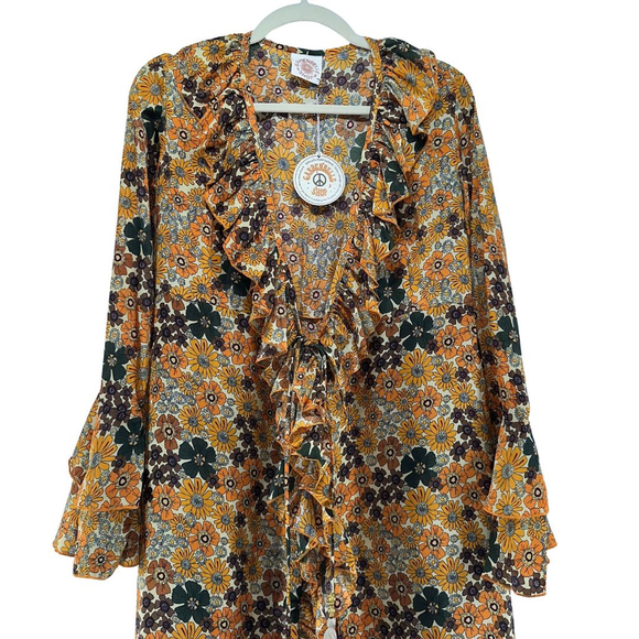 Floral Maxi Dress in Yellow and Green - Picture 2 of 9